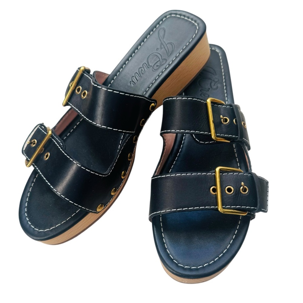 J. Crew Double Buckle Leather Slide Sandals